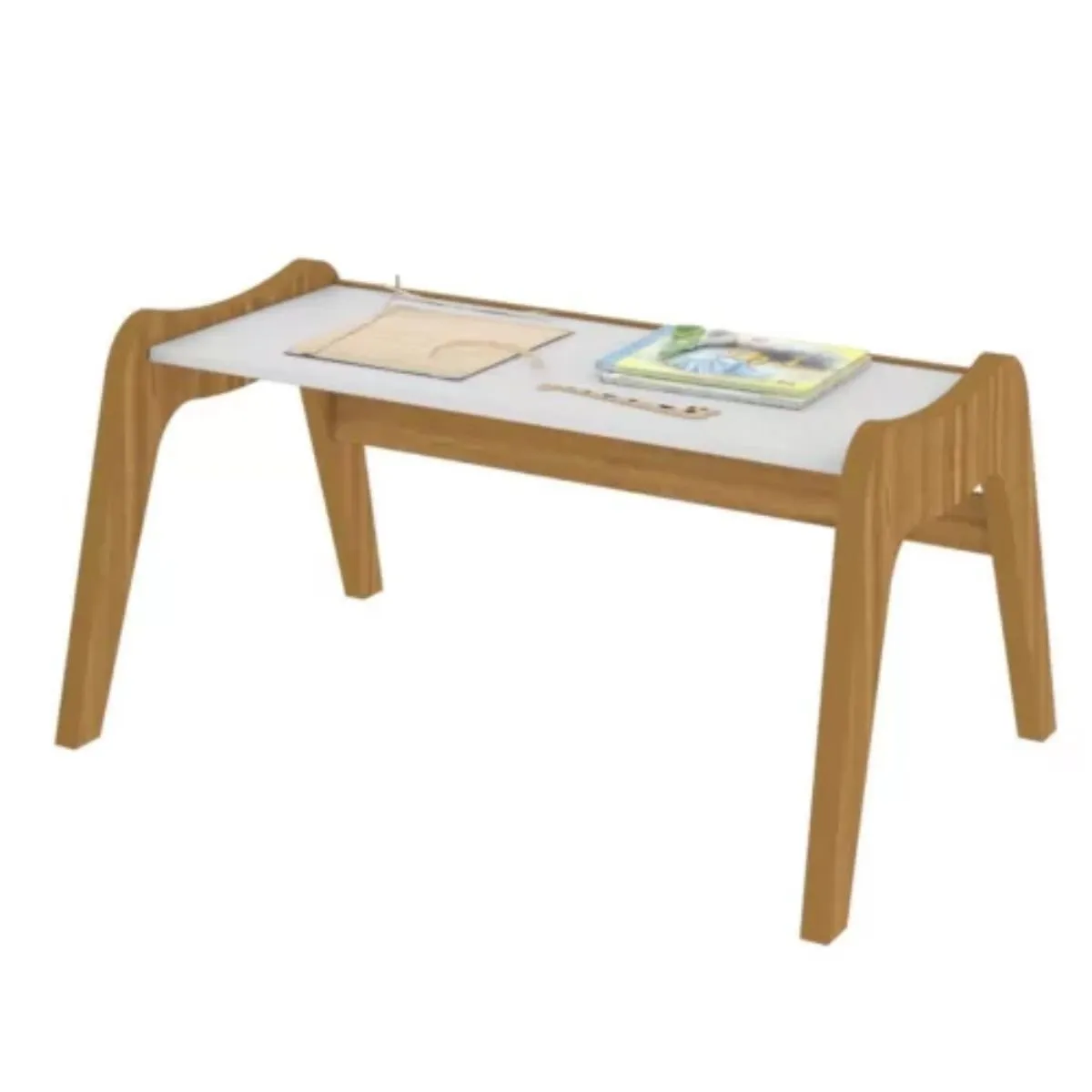 Berço Americano Guti Retrô Mini Cama 5 em 1 Branco Brilho/Amêndoa