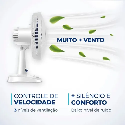 Ventilador de Mesa Super Power VSP-30-B 30cm Mondial 6 Pás 3 Velocidades Branco