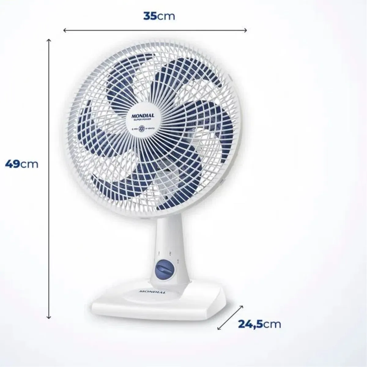Ventilador de Mesa Super Power VSP-30-B 30cm Mondial 6 Pás 3 Velocidades Branco