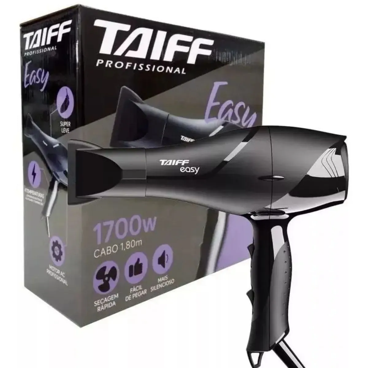 Secador de Cabelo Taiff Easy 1700w Preto 220V