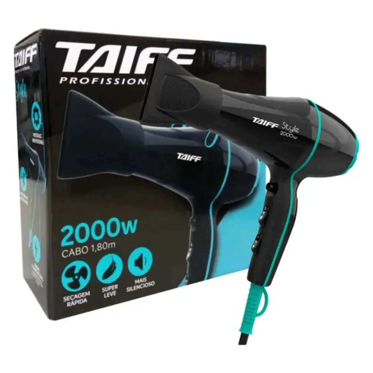 Secador de Cabelo Taiff Style Preto 2000w 220V
