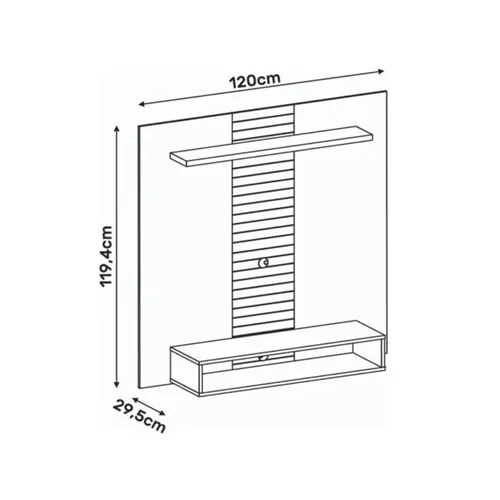 Painel Suspenso Smart Para TV 47 Polegadas Nogueira/Off White