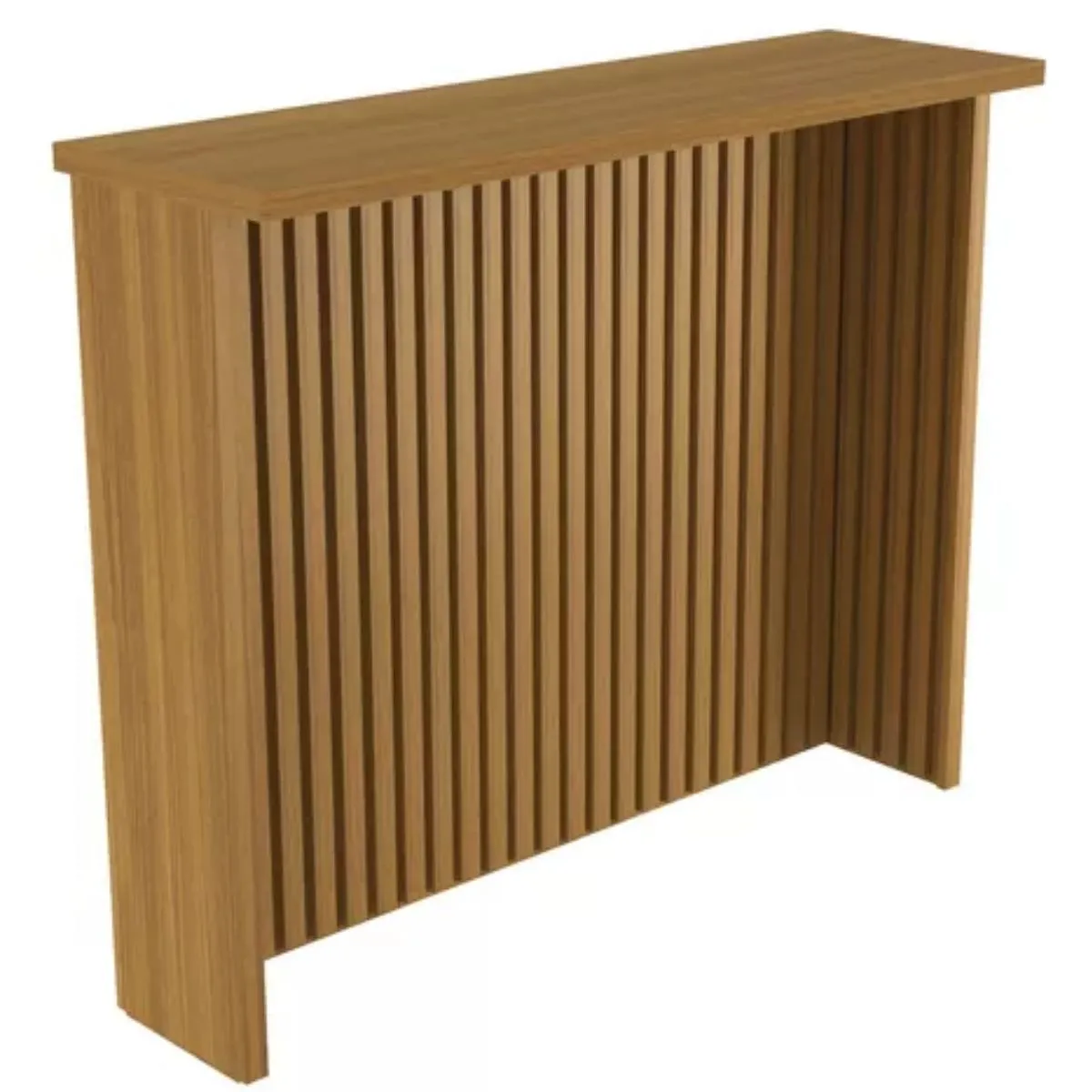 Painel de Ilha Ripado Bancada para Cozinha Nesher 120 cm 100% MDF Freijó