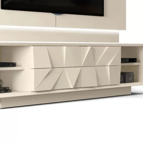 Rack com Painel Domani para TV até 75 Polegadas 2,4m Off White