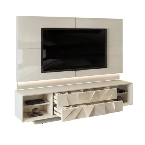 Rack com Painel Domani para TV até 75 Polegadas 2,4m Off White