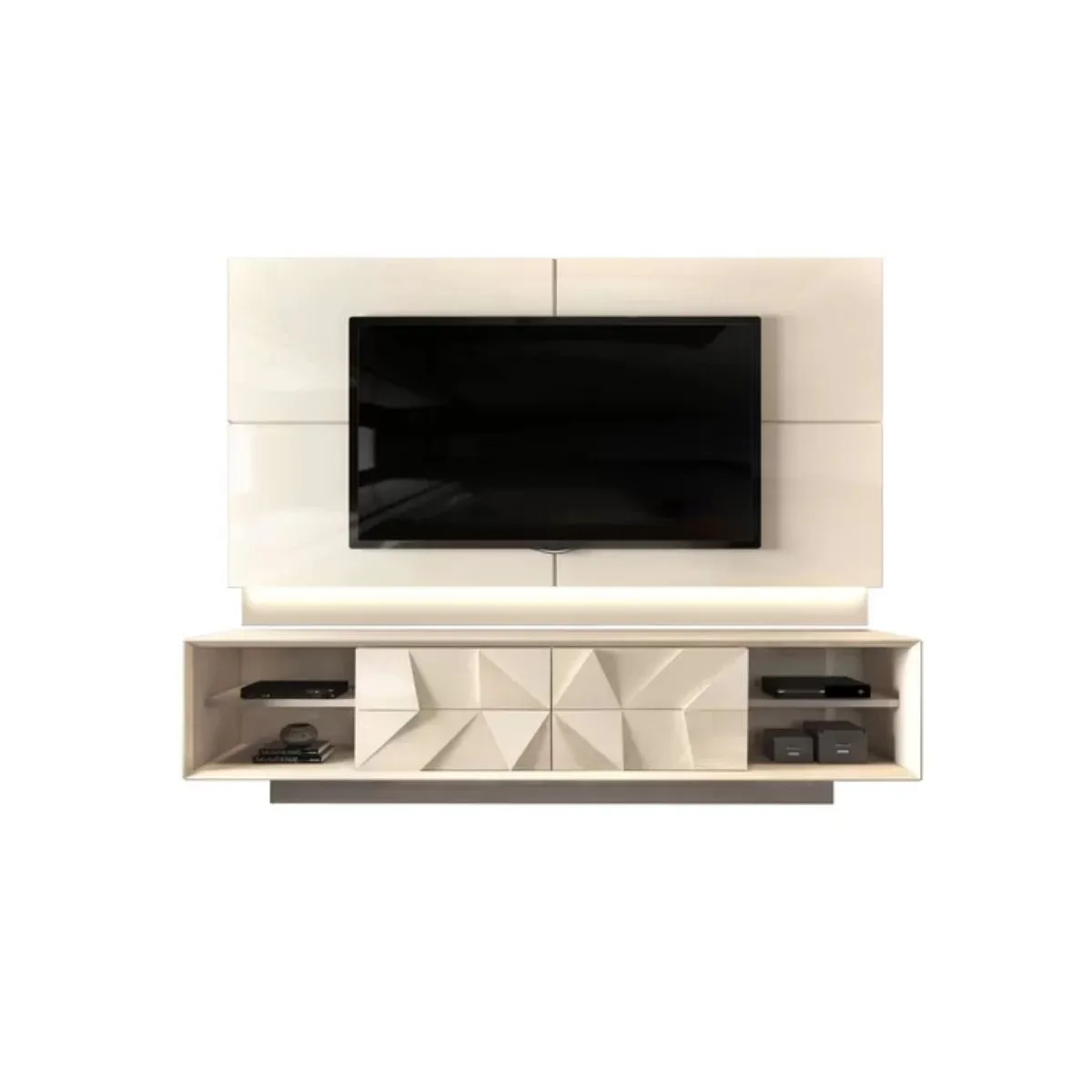 Rack com Painel Domani para TV até 75 Polegadas 2,4m Off White