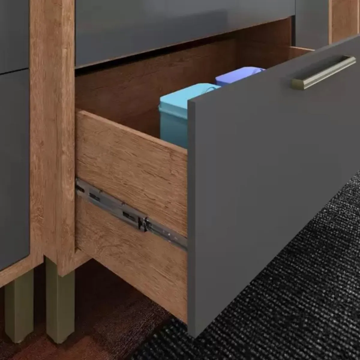 Cozinha Modulada Syrah 4 Peças Castanho/Chumbo