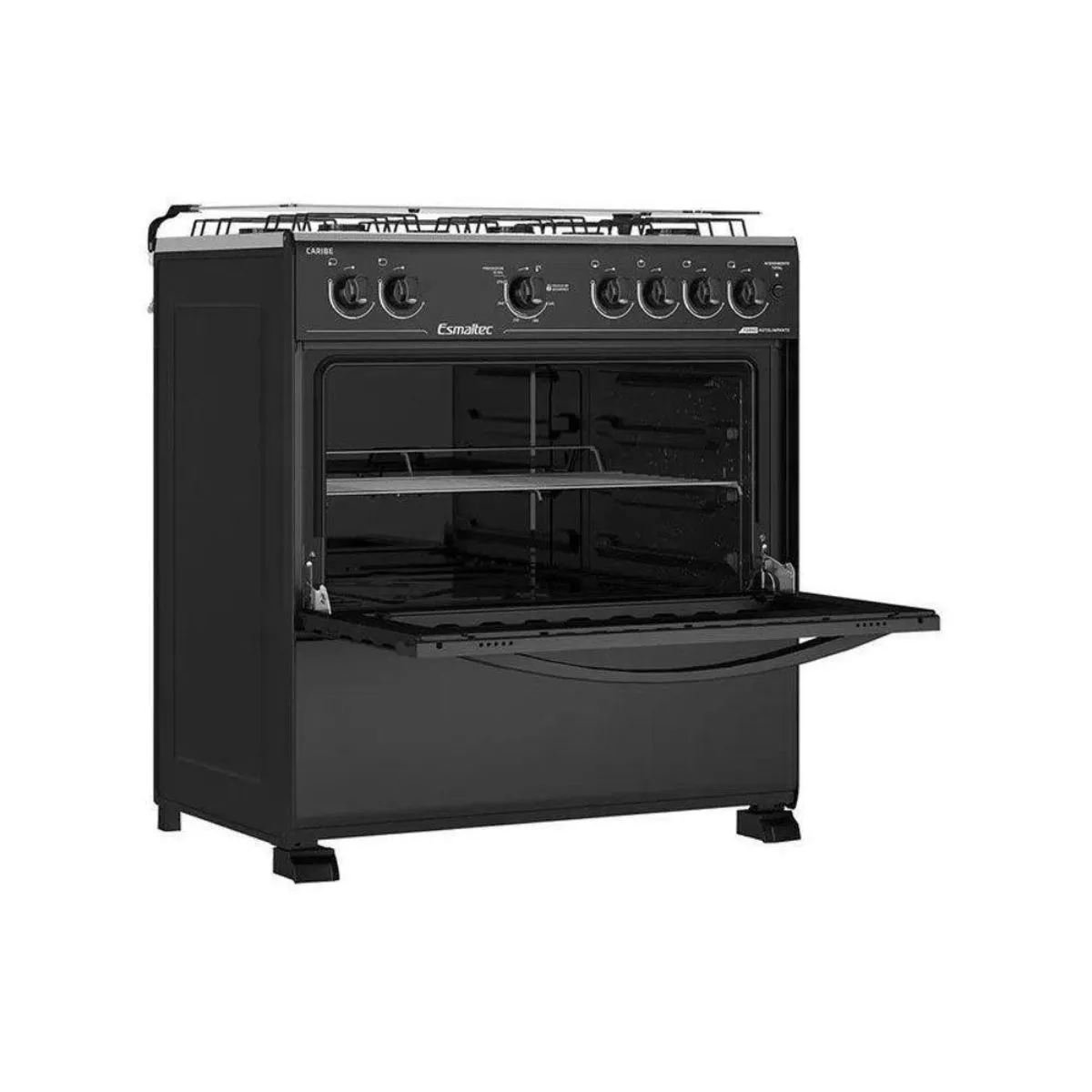 Fogão 6 Bocas Caribe 6081 Preto Esmaltec