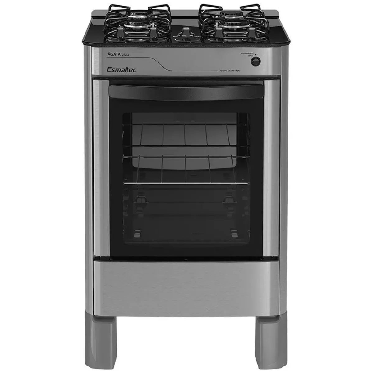 Fogão 4 Bocas Ágata Glass 4090 Inox Bivolt Esmaltec