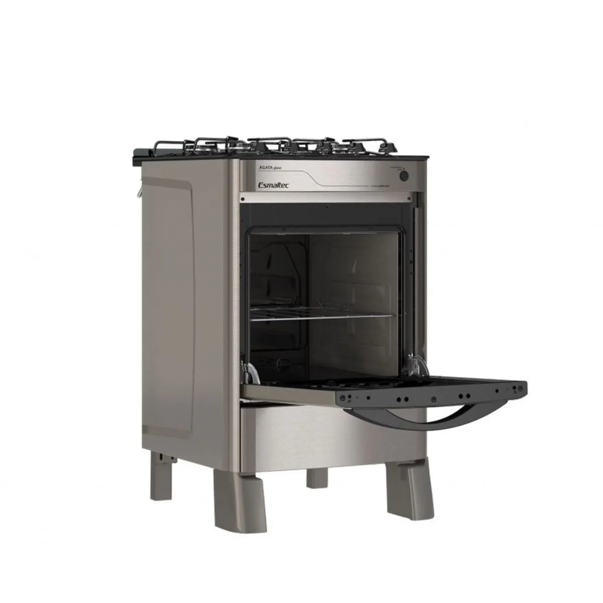 Fogão 4 Bocas Ágata Glass 4090 Inox Bivolt Esmaltec