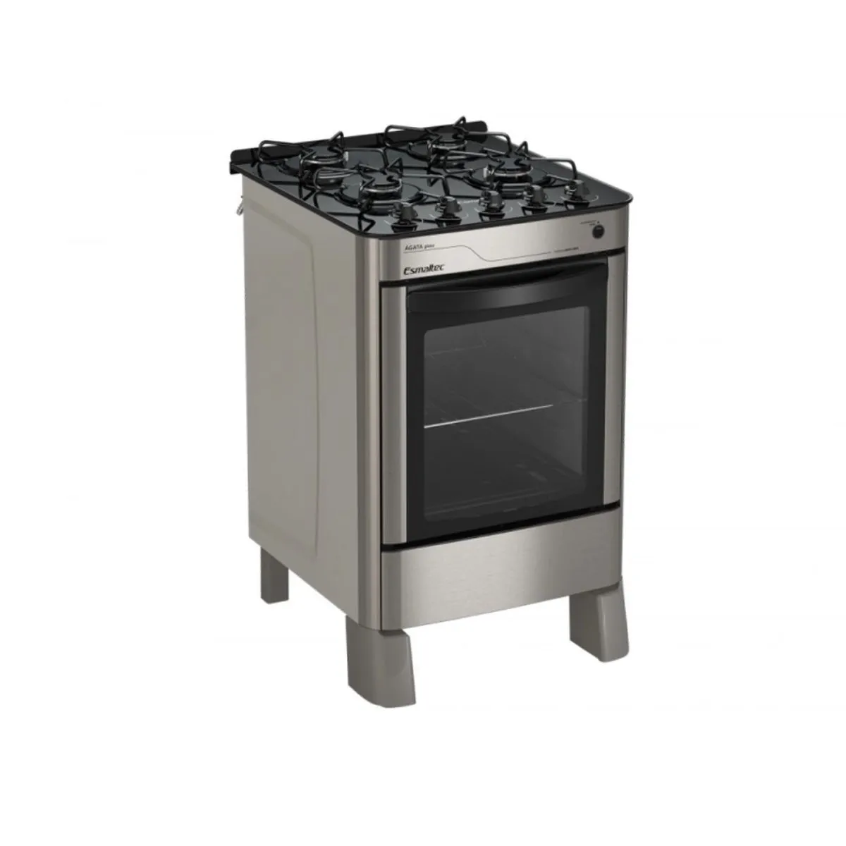 Fogão 4 Bocas Ágata Glass 4090 Inox Bivolt Esmaltec