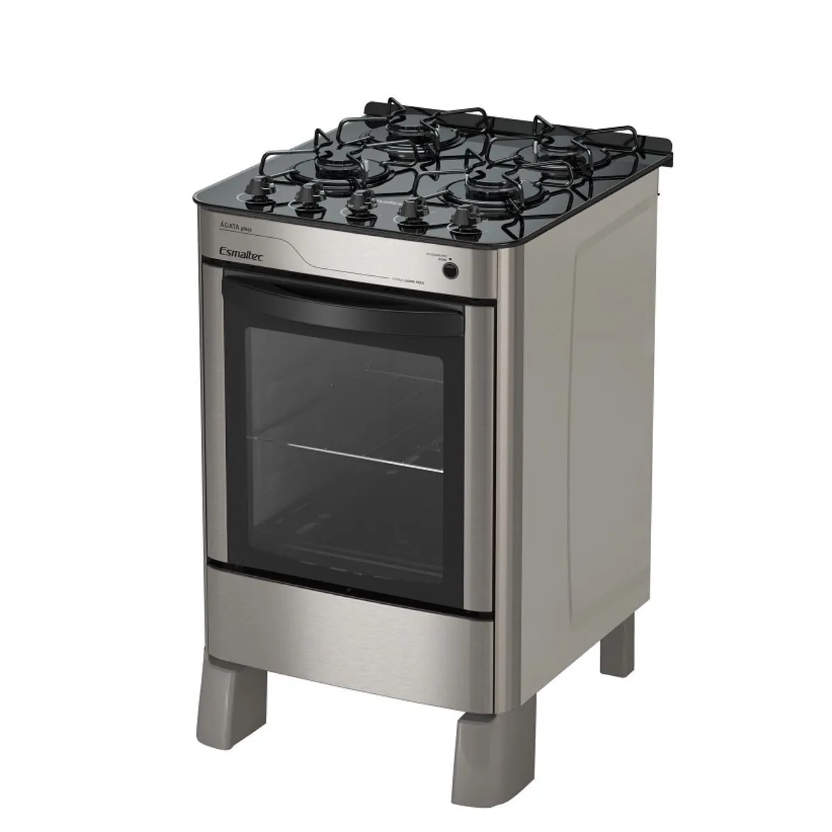 Fogão 4 Bocas Ágata Glass 4090 Inox Bivolt Esmaltec