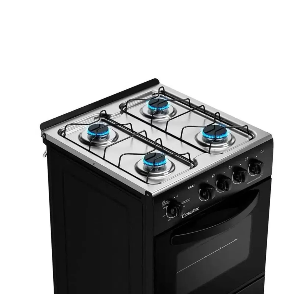 Fogão 4 Bocas Bali 4111 Sem Tampa Preto Esmaltec