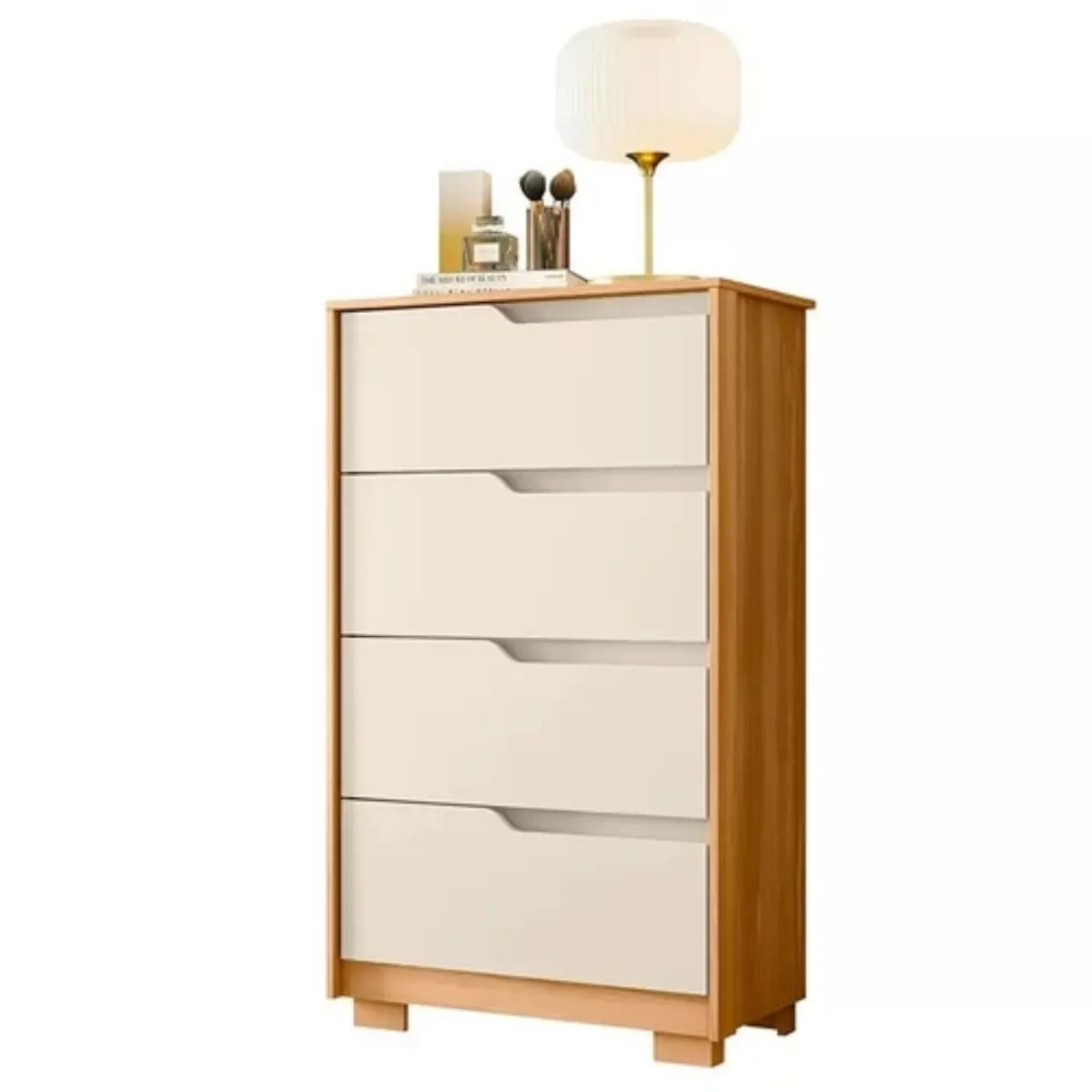 Cômoda Sole 4 Gavetas com Vistas Flex Carvalho Grife/Off White - Albatroz