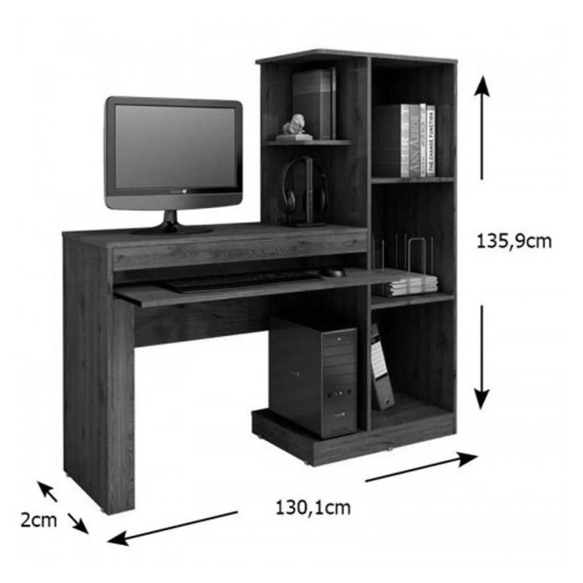 Escrivaninha com Armário Office Ipê/Off White