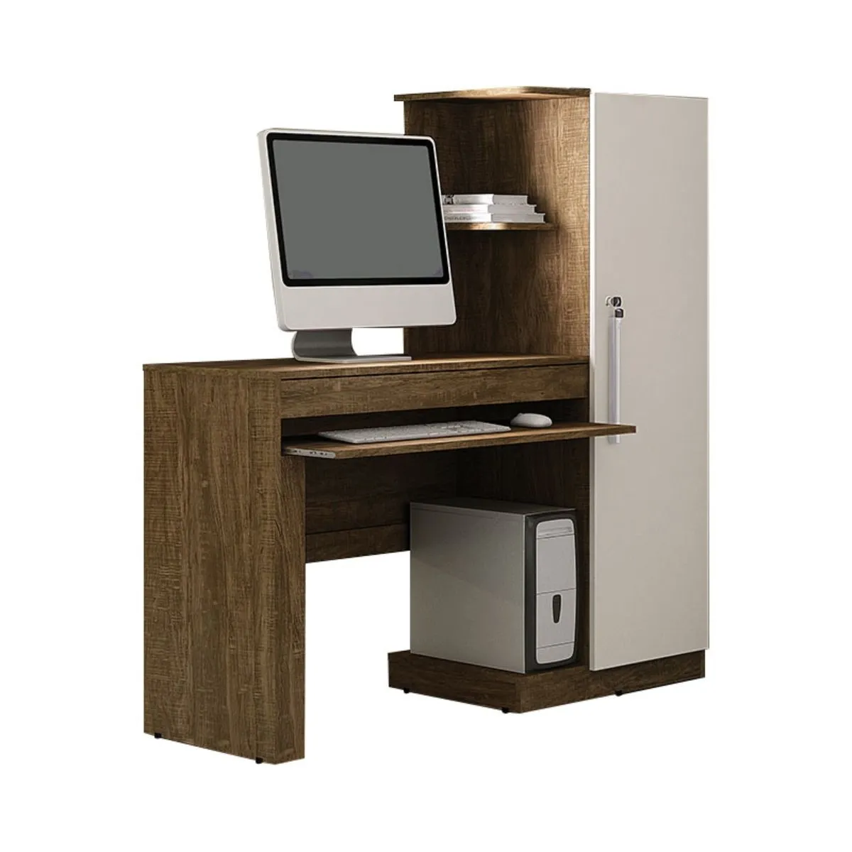 Escrivaninha com Armário Office Ipê/Off White