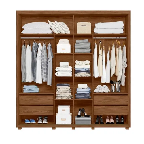 Guarda-Roupa Casal 2 Portas de Correr Viena com Espelho Avelã/Fendi Metallic