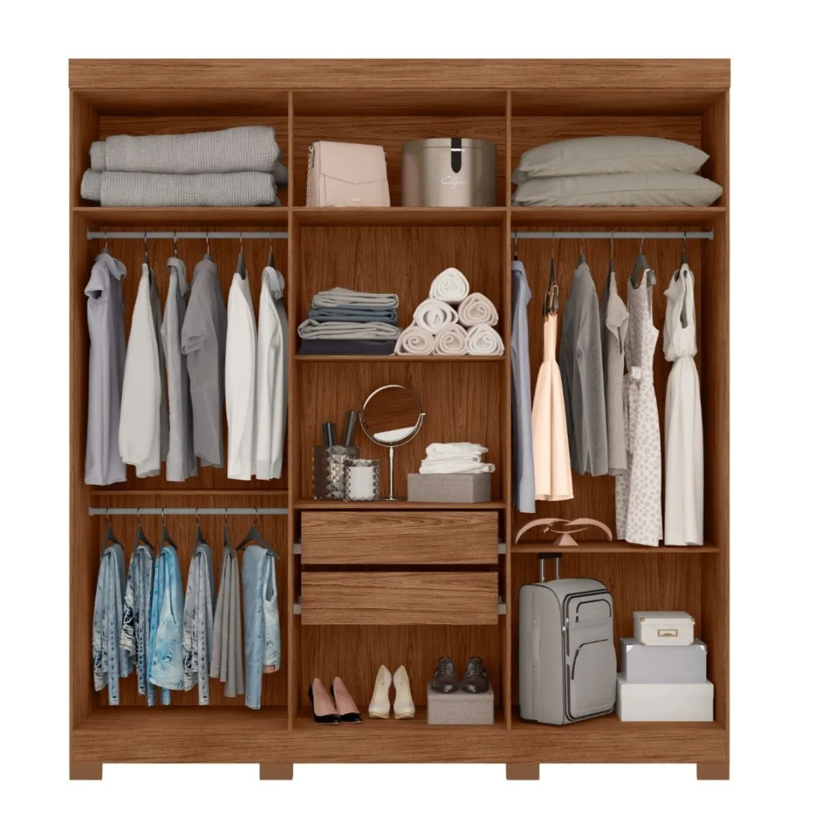 Guarda-Roupa Casal 6 Portas 2 Gavetas Amarok Carvalho Grife/Off White Albatroz