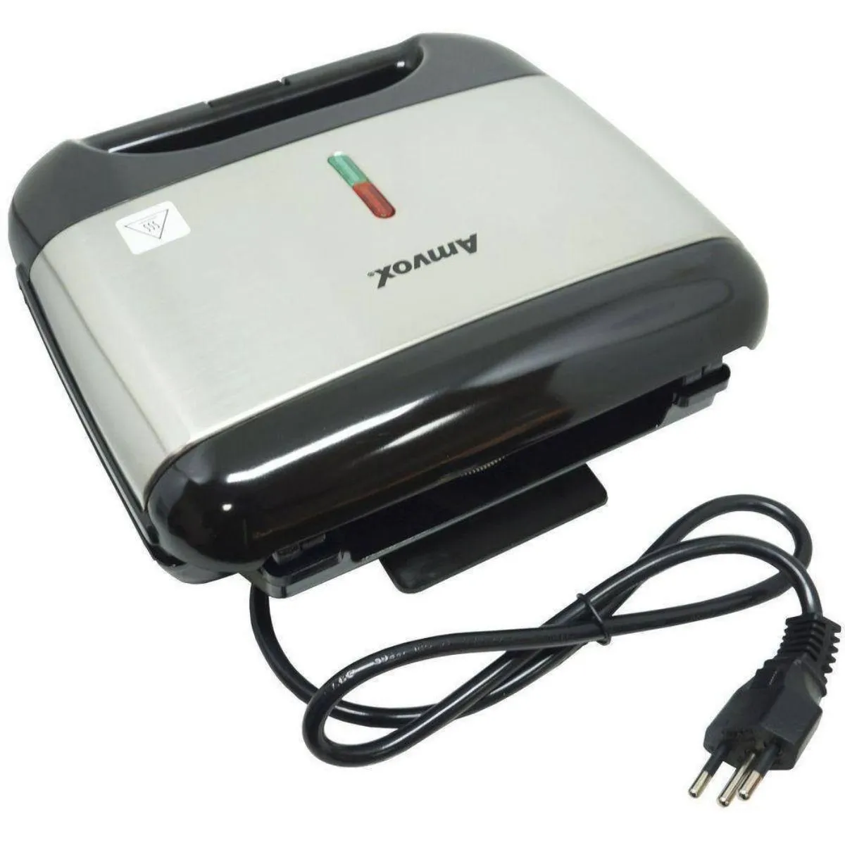 Grill e Sanduicheira Elétrica Amvox 750w AMS 500 Black Detalhe Inox 220V