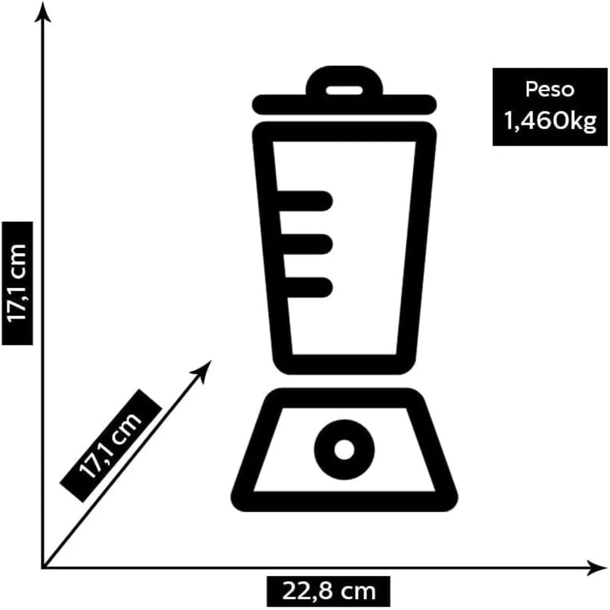 Liquidificador Philips Walita Daily RI2110 Branco 2 Velocidades 550W