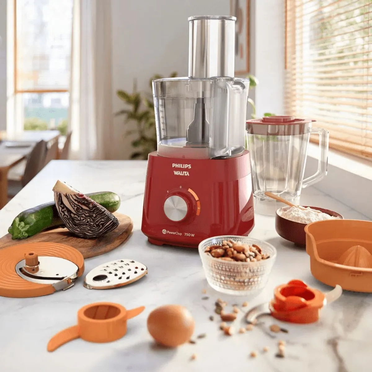 Processador de Alimentos Viva Power Chop Philips Walita RI7302 750W Vermelho 220V
