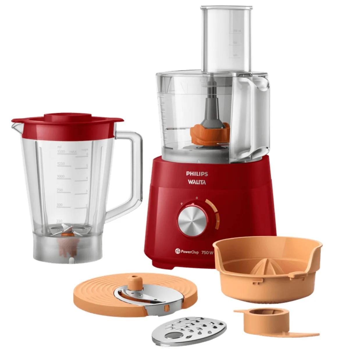 Processador de Alimentos Viva Power Chop Philips Walita RI7302 750W Vermelho 220V
