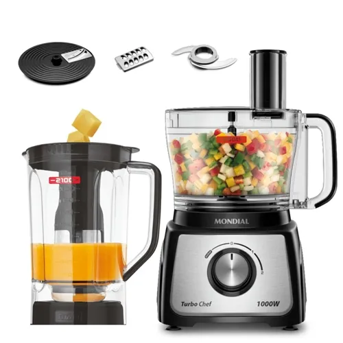 Multiprocessador de Alimentos Turbo Chef 5 em 1 Mondial MPN-01-B 220V