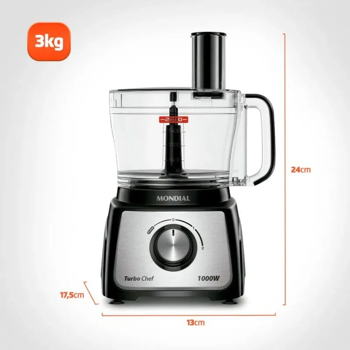 Multiprocessador de Alimentos Turbo Chef 5 em 1 Mondial MPN-01-B 220V