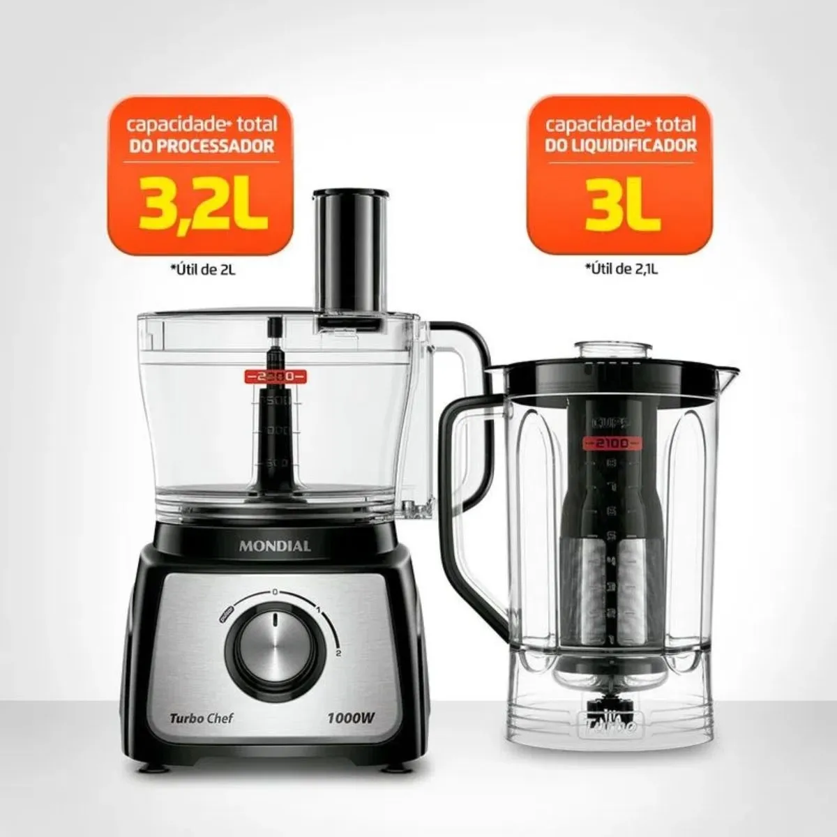 Multiprocessador de Alimentos Turbo Chef 5 em 1 Mondial MPN-01-B 220V
