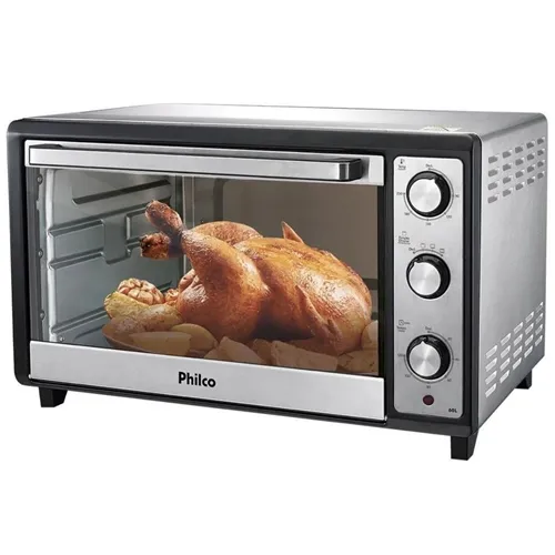 Forno Elétrico de Bancada 60L Philco Grill Dourador PFE60I Prata/Preto 220 Volts