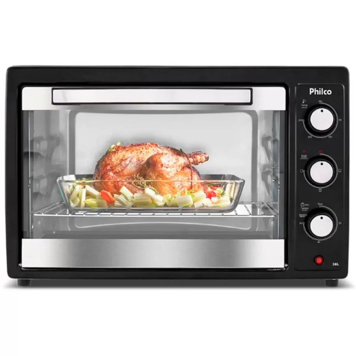 Forno Elétrico de Bancada 38L Philco PFE42P 1500W Preto com Prata 220V