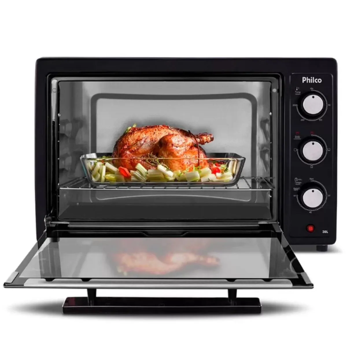 Forno Elétrico de Bancada 38L Philco PFE42P 1500W Preto com Prata 220V