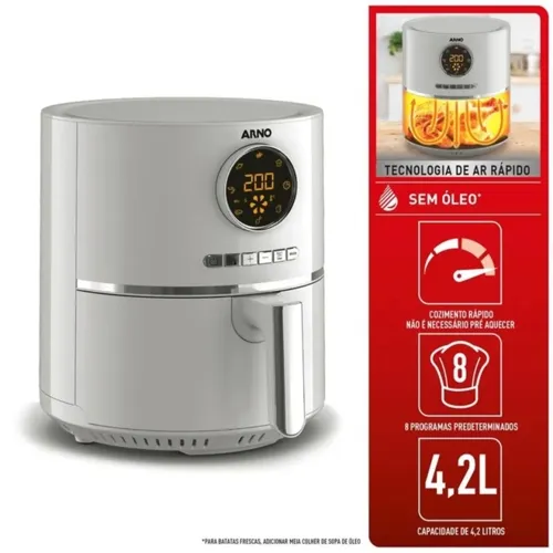 Fritadeira Elétrica Air Fryer Arno Ultra 4,2 Litros 220V Marfim UFRY EY1111B2