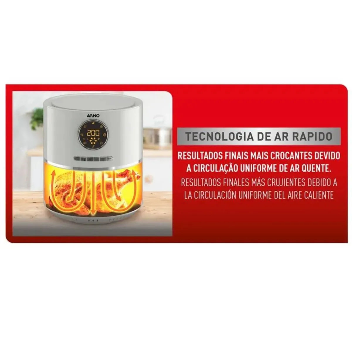 Fritadeira Elétrica Air Fryer Arno Ultra 4,2 Litros 220V Marfim UFRY EY1111B2