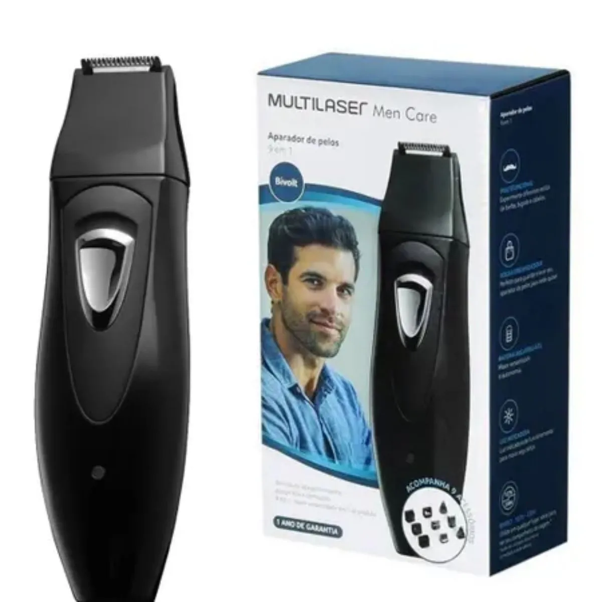 Aparador de Pelos Beauty Multigroom 9 em 1 com Mini Bolsa para Acessórios EB021