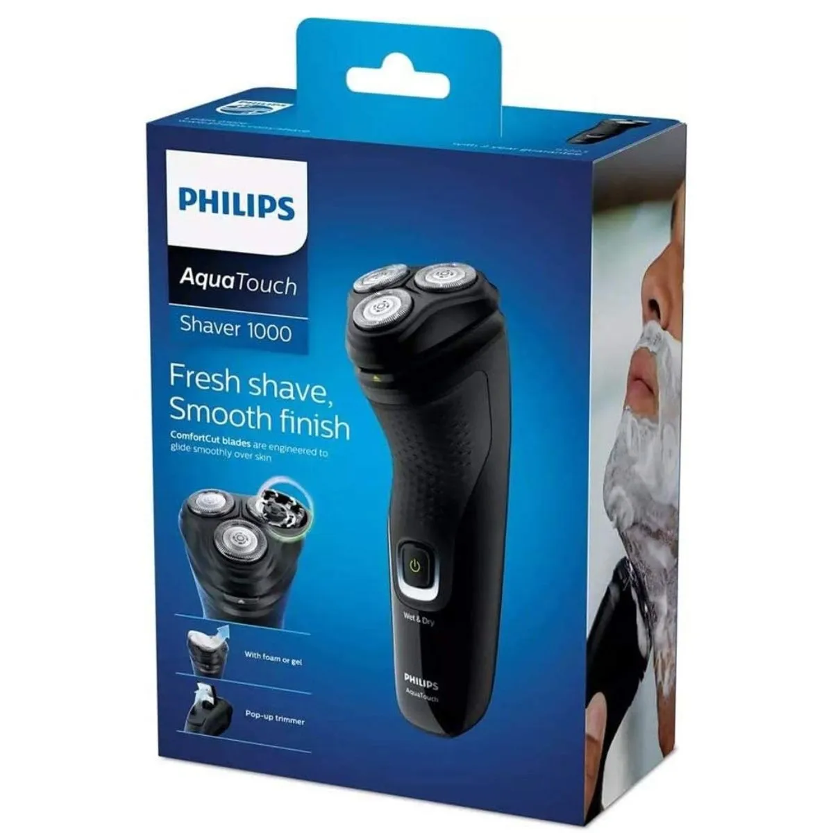 Barbeador Elétrico Seco ou Molhado AquaTouch Series 1000 Bivolt - S1223/41