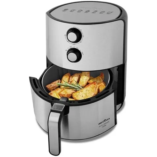 Fritadeira Elétrica sem Óleo Air Fryer Britânia BFR46PI 4,6LT Inox/Preta 220V 1500W