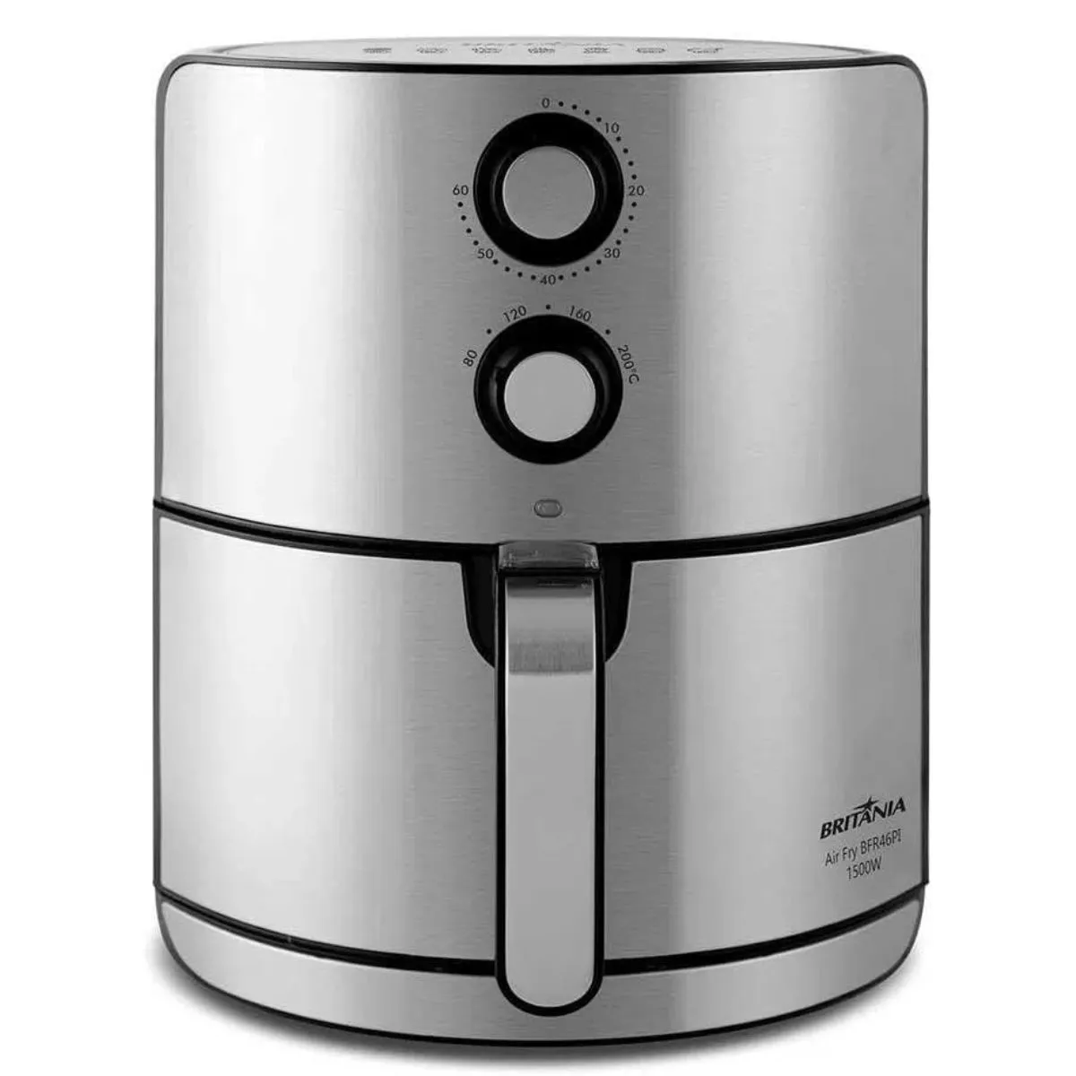 Fritadeira Elétrica sem Óleo Air Fryer Britânia BFR46PI 4,6LT Inox/Preta 220V 1500W