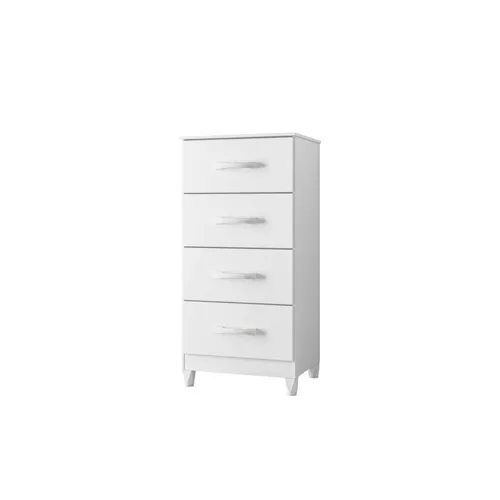 Cômoda 4 Gavetas Mobi Branco Fosco Liso/Biflex