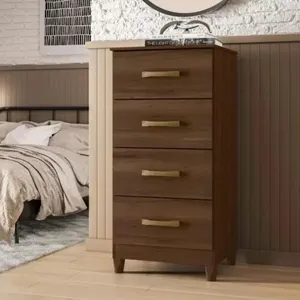 Cômoda 4 Gavetas Mobi Cedro/Interna Branca