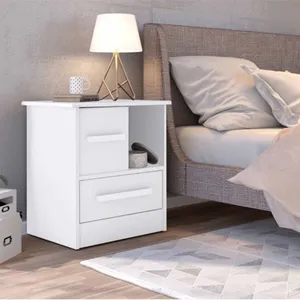 Mesa de Cabeceira Stilo 1 Gaveta 1 Porta Branca