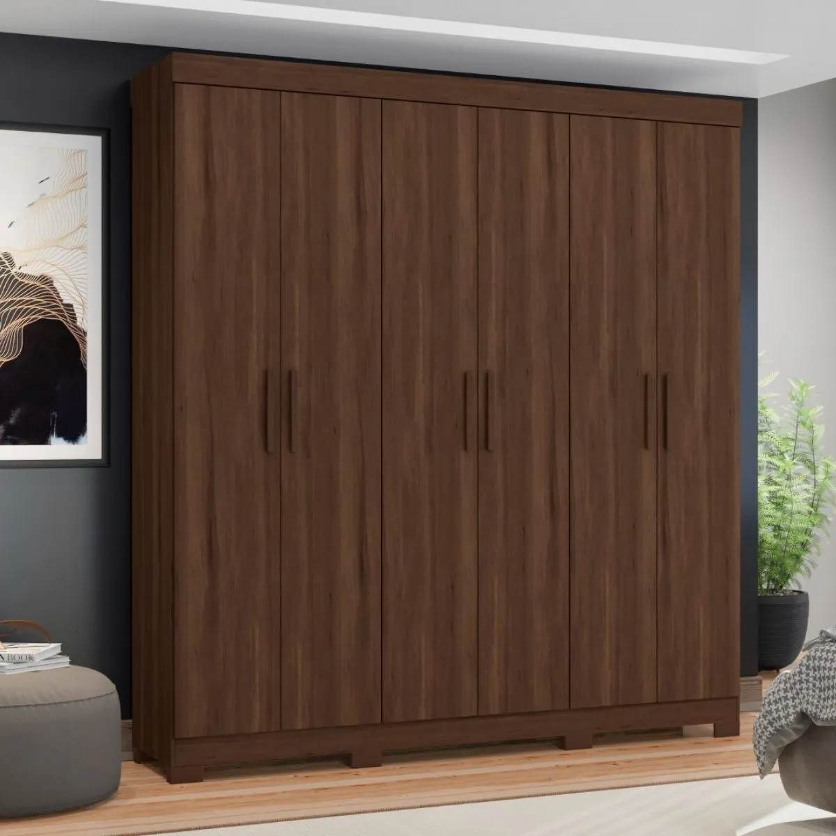 Guarda-Roupa Casal 6 Portas 2 Gavetas Amarok Cedro Albatroz