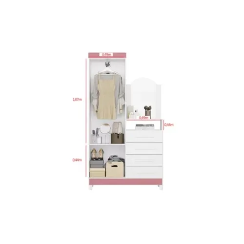 Cômoda com Espelho 2 Portas 4 Gavetas Capri Branca Quadriflex Albatroz