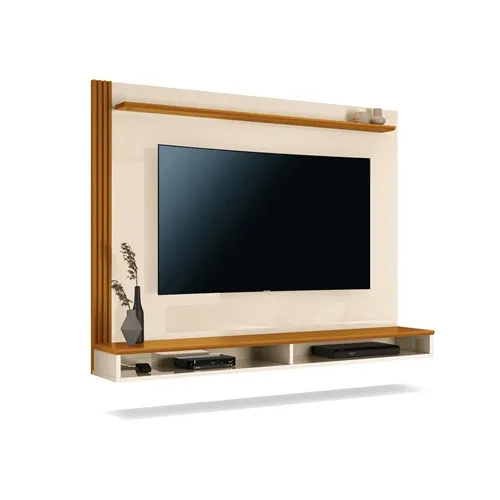 Painel Davos Para Tv Até 55 Polegadas Off White/Cedro