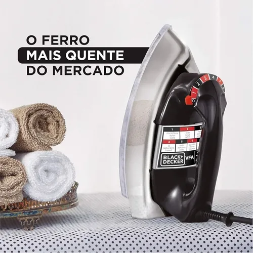 Ferro de Passar Seco Black & Decker Preto VFA1110XM6 220 Volts