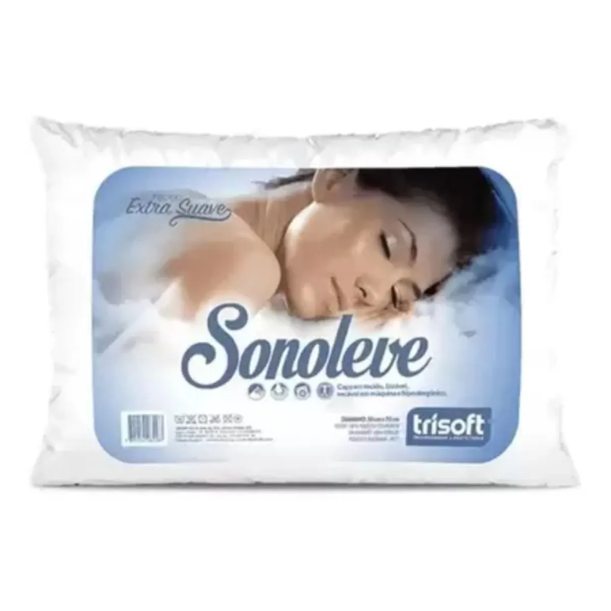 Travesseiro Sonoleve Hipoalergênico Trisoft Lavável 50cmx70cm