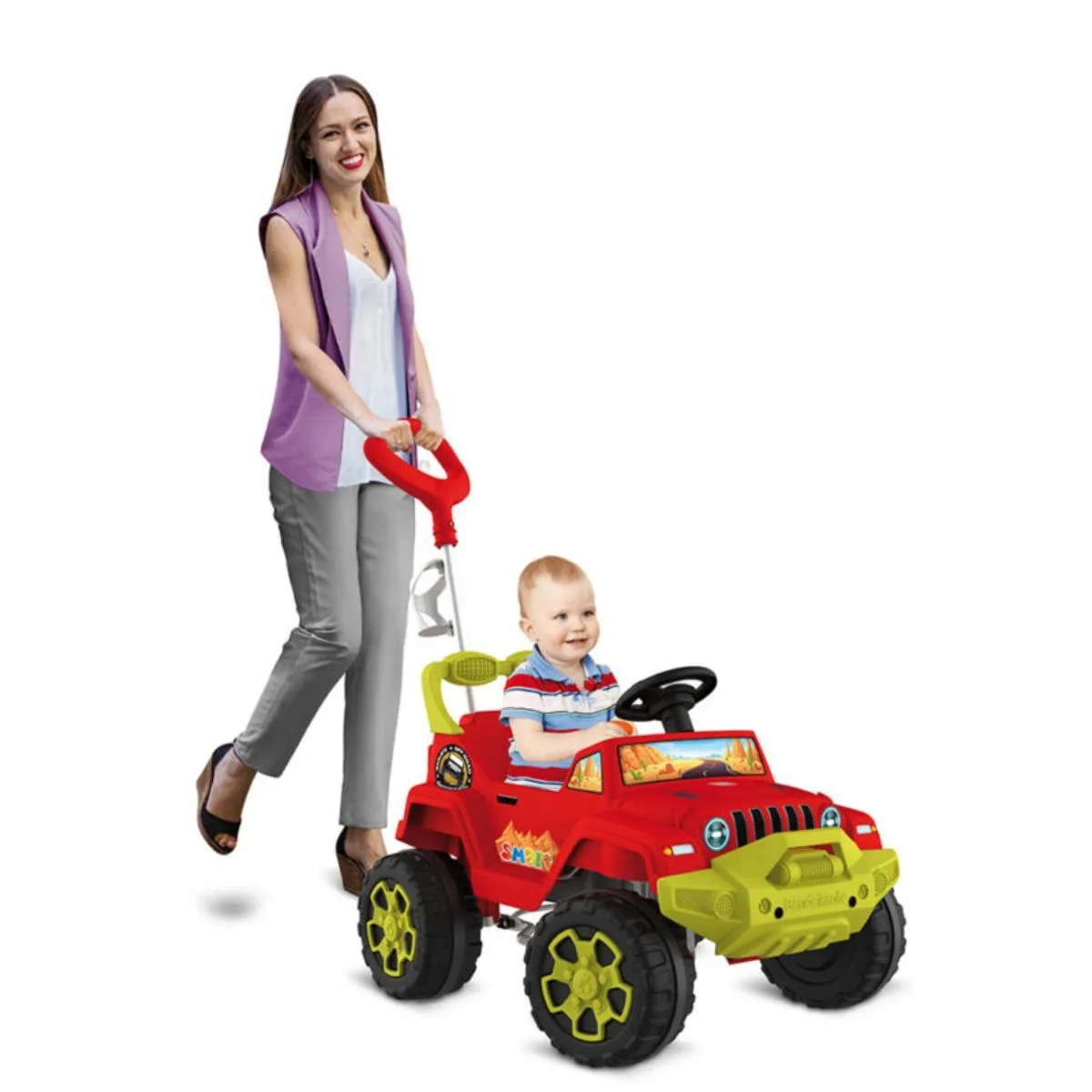 Carrinho Infantil de Passeio Smart Banjipe Vermelho de Pedal Bandeirante