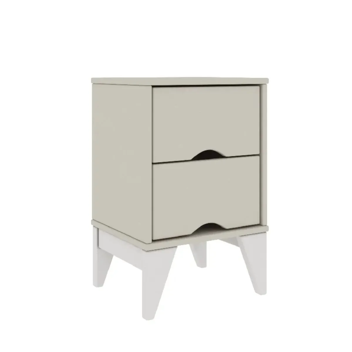 Mesa de Cabeceira 2 Gavetas Twister Tcil Off-White/Branco