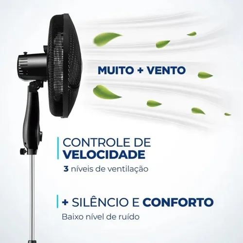 Ventilador de Coluna Super Power VSP-40C-B 40cm Mondial Preto 6 Pás 220V 60Hz