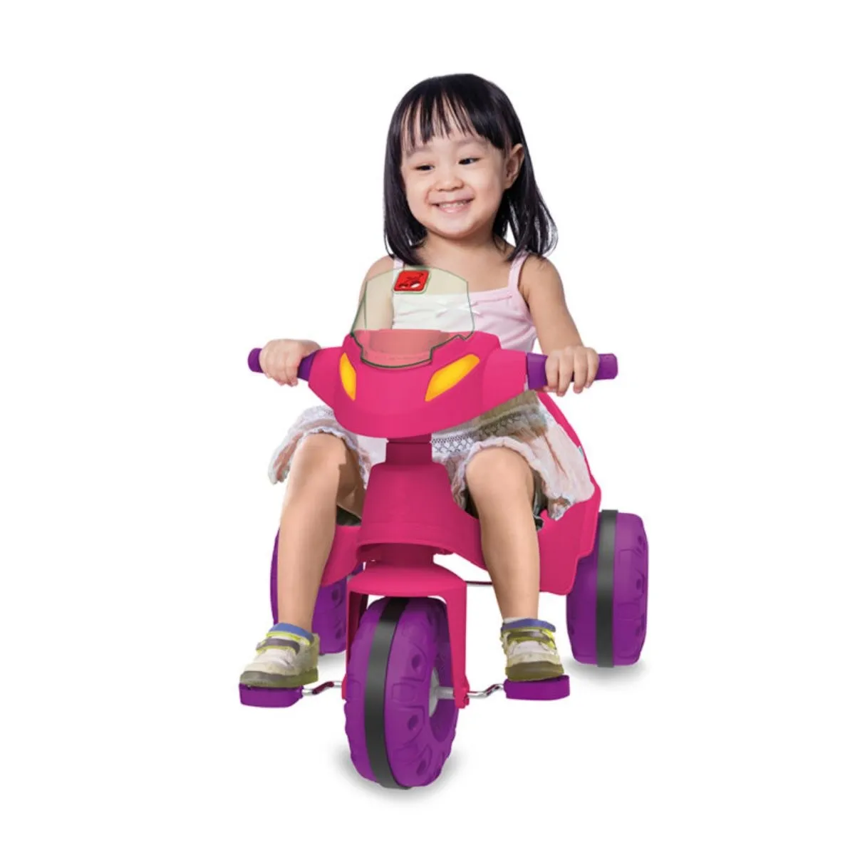 Triciclo Infantil Velobaby Passeio Pedal Rosa Bandeirante